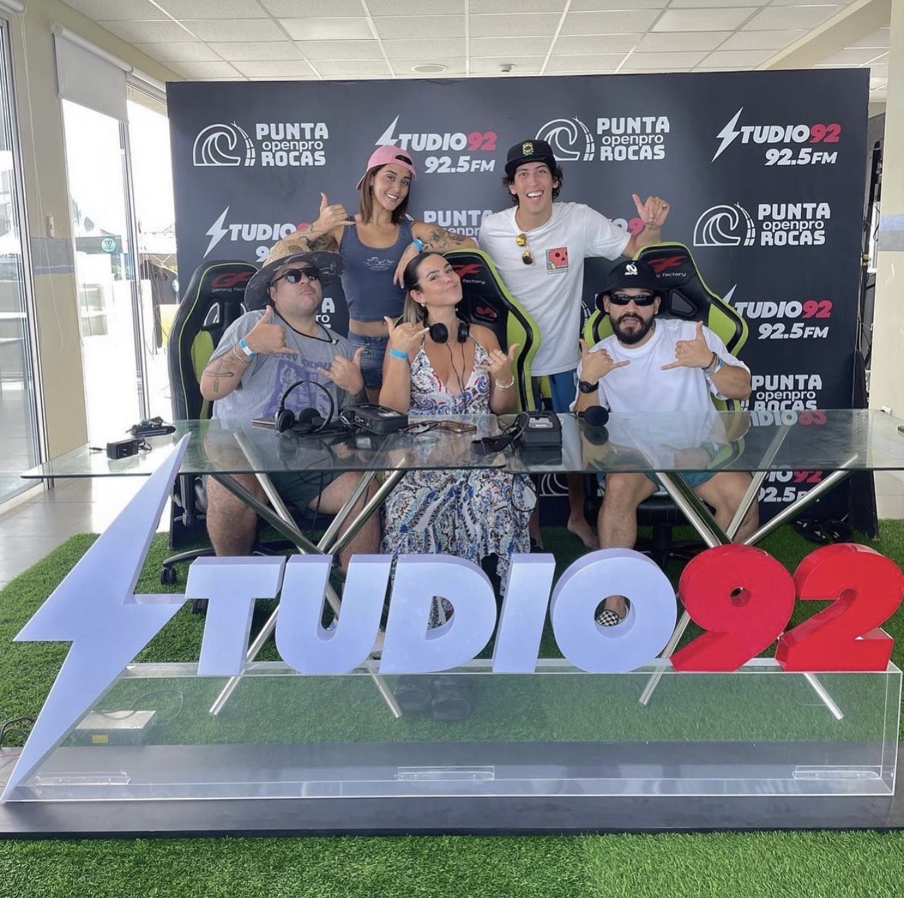 Yetro with a radio production team